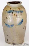 Liberty Forev, Rare LIBERTY FOREV / WARNE & LETTs 1807 / S. AMBOY. N. JERSY Stoneware Jar, 1807, Stoneware