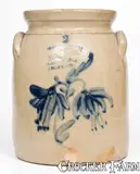 W.A. MACQUOID & CO. / POTTERY WORKS / LITTLE W. 12TH ST. / NEW YORK Stoneware Jar by W.A. Macquoid & Co. Pottery Works, circa 1870, Stoneware, sold Aug 2021