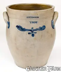 I. Seymour, Fine I. SEYMOUR / TROY Stoneware Jar with Incised Decoration, circa 1830, Stoneware