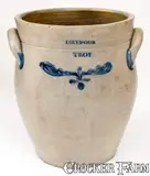 I. Seymour, Fine I. SEYMOUR / TROY Stoneware Jar with Incised Decoration