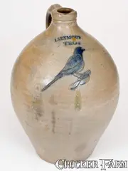 I. Seymour, I. SEYMOUR / TROY Stoneware Jug with Incised Bird Decoration, circa 1830, Stoneware