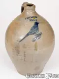 I. Seymour, I. SEYMOUR / TROY Stoneware Jug with Incised Bird Decoration