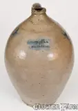 W. Nichols, Very Rare W. NICHOLS / PO'KEEPSIE Decorated Stoneware Jug, Poughkeepsie, NY, c1823, c1823, Stoneware