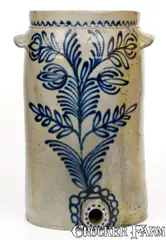 B.C. Milburn, Outstanding B. C. MILBURN / ALEXA. Stoneware Water Cooler, Alexandria, VA origin, circa 1850, Stoneware