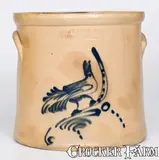 Adam Caire, 3 Gal. ADAM CAIRE / PO'KEEPSIE, NY Stoneware Crock with Bird Decoration, circa 1885, Stoneware