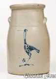 S.B. Bosworth, Rare S. B. BOSWORTH / HARTFORD, CONN. Stoneware Churn w/ Shorebird Decoration, circa 1880-1890, Stoneware