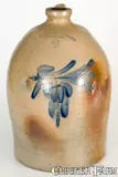 H B. Pfaltzgraff, 3 Gal. H. B. PFALTZGRAFF / YORK, PA Stoneware Jug with Floral Decoration, circa 1870-1889, Stoneware