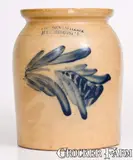 1 Gal. COWDEN & WILCOX / HARRISBURG, PA Stoneware Jar with Floral Decoration by Cowden & Wilcox, circa 1865, Stoneware, sold Aug 2021