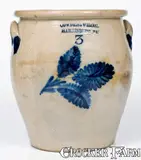 3 Gal. COWDEN & WILCOX / HARRISBURG, PA Stoneware Jar by Cowden & Wilcox, circa 1865, Stoneware, sold Aug 2021