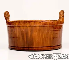 Upton M. Bell, Very Rare UPTON M. BELL / WAYNESBORO, PA Redware Butter Tub, circa 1895, Redware