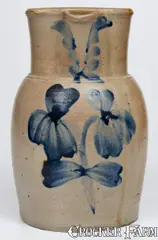 P. Herrmann, P. HERRMANN / BALTIMORE Stoneware Pitcher with Floral Decoration, circa 1875, Stoneware