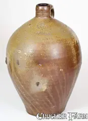 Earliest Southern Maker's Mark, Exceedingly Rare and Important Baltimore Union Stoneware Manufactory Jug, 1808-10 (Earliest Southern Maker's Mark), 1808-10, Stoneware