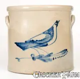 T. F. Connolly, Rare T. F. CONNOLLY / NEW BRUNSWICK, NJ Stoneware Crock w/ Bold Bird Decoration, late 19th century, Stoneware