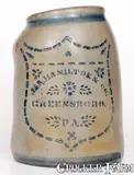 Jas. Hamilton & Co., JAS. HAMILTON & CO. / GREENSBORO, PA Stoneware Jar with Stenciled Shield