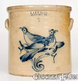 E & L P Norton, E & L P NORTON / BENNINGTON, VT Double Birds Crock