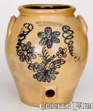 Rare W. H. FARRAR & CO. / GEDDES, NY Stoneware Water Cooler by W.H. Farrar & Co., circa 1860, Stoneware, sold Aug 2021