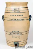 Stone Ware Water Filter, Monumental STONE WARE WATER FILTER / MFG. BY HART BROS. / FULTON, NY Cooler, circa 1885, Stoneware