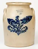 Martin Crafts, Scarce MARTIN CRAFTS / BOSTON Stoneware Jar w/ Cobalt Floral Decoration, circa 1855, Stoneware