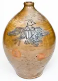 Stedman & Seymour, Outstanding Incised Eagle Jug by STEDMAN & SEYMOUR / NEW HAVEN, CT, circa 1830, Stoneware