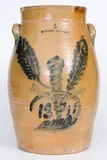 E. S. Fox, Scarce E. S. FOX / ATHENS Stoneware Churn Dated "1841", 1841, Stoneware