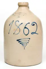 R. O'connell, Rare R. O'CONNELL / ALBANY 1862 Stoneware Jug, 1862, Stoneware