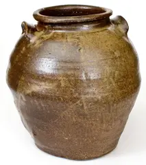David Drake, Fine Stoneware Jar Incised "Lm," Dave at Lewis Miles' Stoney Bluff Manufactory, Edgefield District, SC, circa 1857, Stoneware