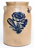 John Burger, 3 Gal. JOHN BURGER / ROCHESTER, New York Stoneware Jar with Floral Decoration, circa 1860, Stoneware