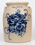 J. Norton & Co., J. NORTON & CO. / BENNINGTON, VT Stoneware Jar w/ Elaborate Floral Decoration