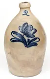 F. Stetzenmeyer & G. Goetzman, F. STETZENMEYER & G. GOETZMAN / ROCHESTER. NY Stoneware Jug with Bold Floral Decoration, circa 1853-1860, Stoneware
