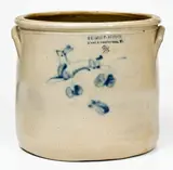 Norton & Fenton, 2 Gal. NORTON & FENTON / East Bennington, Vt. Stoneware Crock w/ Rabbit Decoration