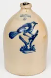 Rare J. & E. NORTON / BENNINGTON, VT Stoneware Jug w/ Bird-on-Branch Decoration by J. & E. Norton, circa 1855, Stoneware, sold Apr 2021