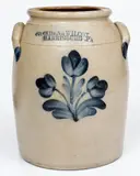 One-Gallon COWDEN & WILCOX / HARRISBURG, PA Stoneware Jar by Cowden & Wilcox, circa 1865, Stoneware, sold Apr 2021