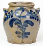 H. C. Smith, H.C. SMITH / ALEXA / D.C. Stoneware Jar w/ Cobalt Floral Decoration (Alexandria, Virginia), circa 1835, Stoneware