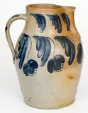 Outstanding JOHN BELL / WAYNESBORO, PA Stoneware Pitcher w/ Elaborate Decoration by John Bell, circa 1850-1880, Stoneware, sold Apr 2021