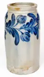 H. C. Smith, Fine H.C. SMITH / ALEXA. / D.C. Stoneware Jar w/ Elaborate Cobalt Floral Decoration (Alexandria, VA), circa 1835, Stoneware