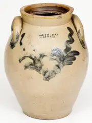 Smith & Day, 1 Gal. SMITH & DAY / NORWALK Stoneware Jar with Cobalt Decoration, circa 1835, Stoneware