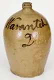 Winthrop Chandler, CHANDLER / MAKer Stoneware Jug w/ Iron Slip Inscription "Waranted / 2," Thomas Chandler, Edgefield District, SC, circa 1850, Stoneware