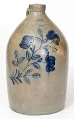 Samuel Irvine, Exceptional SAM'L I. IRVINE / NEWVILLE, PA Two-Gallon Stoneware Jug w/ Elaborate Decoration (Samuel Irvine), circa 1865, Stoneware