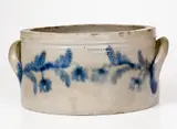 Wells & Richards, Rare WELLS & RICHARDS / BERKS CO. PA Stoneware Butter Crock (Reading, Pennsylvania), circa 1840, Stoneware