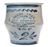 Henry Lenz, 2 Gal. HENRY LENZ / ALLEGHENY CITY, PA (Pittsburgh) Stenciled Groceries Advertising Jar, circa 1875, Stoneware