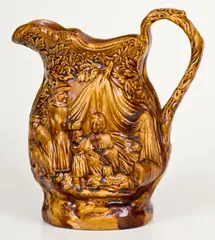 Canton Ave, E. & W. BENNETT, / CANTON AVE. / BALTIMORE, Md Rockingham Gypsy Pitcher, circa 1850-1852, Stoneware