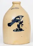 1 Gal. J. & E. NORTON / BENNINGTON, VT Stoneware Jug w/ Bird-on-Stump Decoration by J. & E. Norton, circa 1855, Stoneware, sold Apr 2021