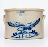 Rare J. & E. NORTON / BENNINGTON, VT Stoneware Eagle Crock by J. & E. Norton, circa 1855, Stoneware, sold Apr 2021