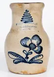 F. Stetzenmeyer & G. Goetzman, Rare F. STETZENMEYER & G. GOETZMAN / ROCHESTER, NY Stoneware Pitcher with Elaborate Slip-Trailing, circa 1853-1860, Stoneware
