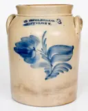 P. Mugler & Co., 3 Gal. P. MUGLER & CO. / BUFFALO, NY Stoneware Jar with Bold Floral Decoration, circa 1848-1852, Stoneware