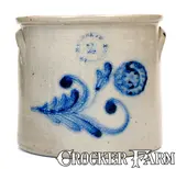 N Clark Jr, N. CLARK JR. / ATHENS, NY Stoneware Crock with Floral Decoration, mid 19th century, Stoneware