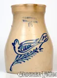 F. B. Norton Sons, Scarce F.B. NORTON SONS / WORCESTER MASS Stoneware Dove Pitcher, circa 1880, Stoneware