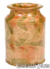 Wm. W. Burchnell, Exceptional Glazed WM. W. BURCHNELL / LONDON (Ohio) Redware Jar, circa 1835, Redware