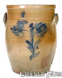 Hall & Thomas, HALL & THOMAS / SPRINGFIELD, O. Ohio Stoneware Crock, mid 19th century, Stoneware