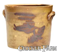 John B. Pewtress, Rare JOHN B. PEWTRESS / SOUTH AMBOY Stoneware Crock, circa 1830, Stoneware